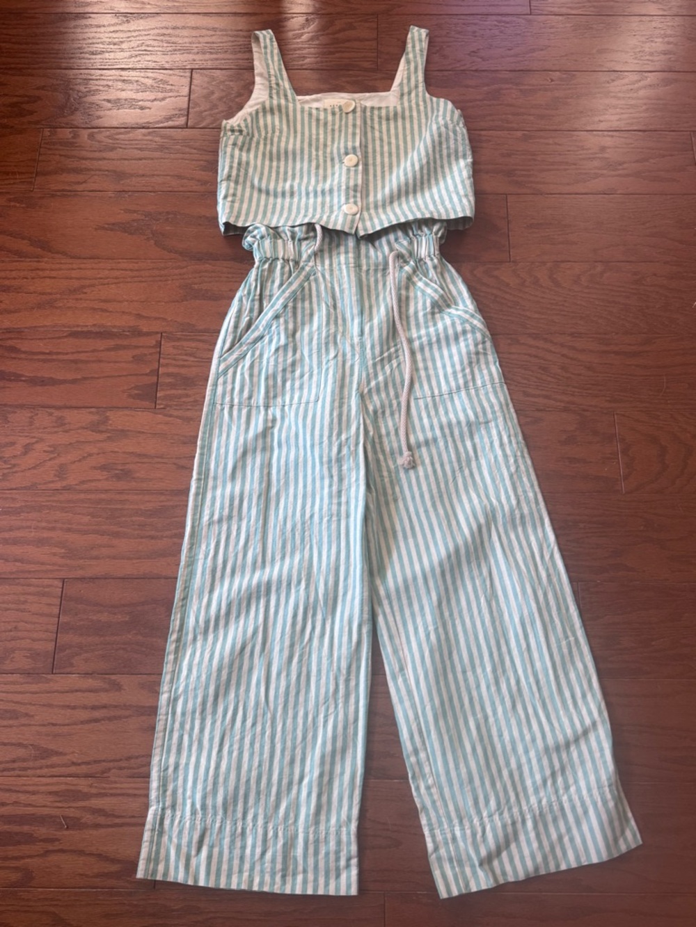 Sezane Striped set Jaques pants and Thelma top sz 34, 36